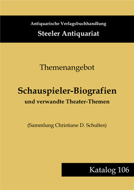 Schauspieler-Biografien Und Verwandte Theater-Themen