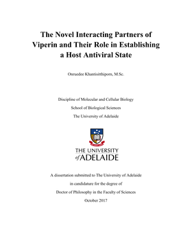 The Novel Interacting Partners of Viperin and Their Role in Establishing a Host Antiviral State