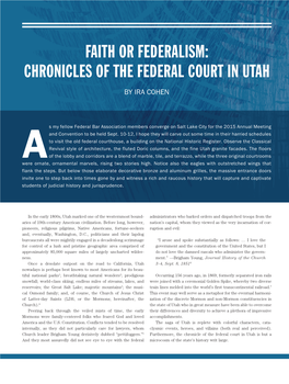 Chronicles of the Federal Court in Utah