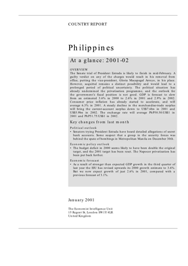 Philippines at a Glance: 2001-02