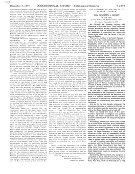 CONGRESSIONAL RECORD— Extensions of Remarks E 2293 HON. BENJAMIN A. GILMAN