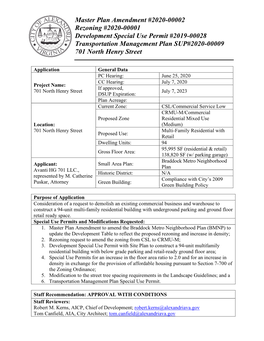 Master Plan Amendment #2020-00002 Rezoning #2020