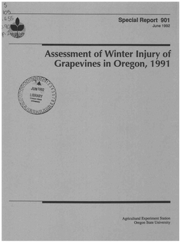 Assessment of Winter Injury of Grapevines in Oregon, 1991