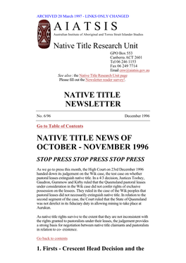 Native Title Amendments