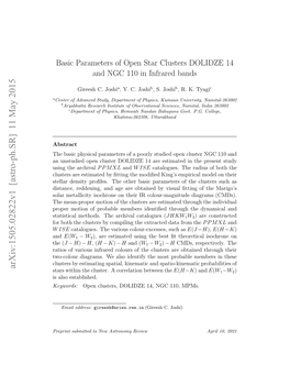 Basic Parameters of Open Star Clusters DOLIDZE 14 and NGC 110 in Infrared Bands