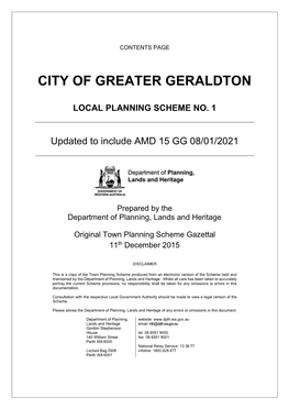 City of Greater Geraldton Local Planning Scheme No. 1 – Scheme Text