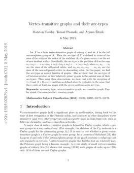 Vertex-Transitive Graphs and Their Arc-Types Arxiv:1505.02029V1 [Math.CO] 8 May 2015