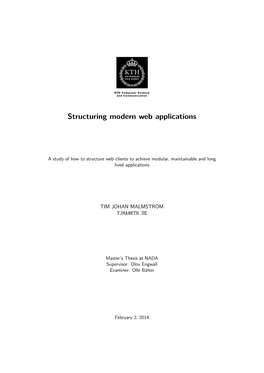 Structuring Modern Web Applications