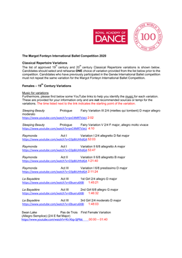 Century Classical Repertoire Variations Is Shown Below