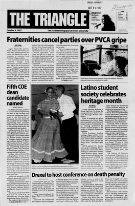 Fraternities Cancel Parties Over PVCA Gripe