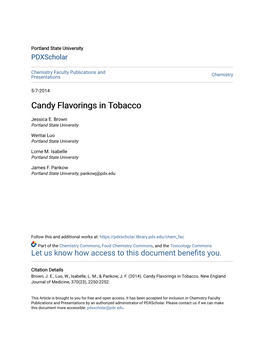 Candy Flavorings in Tobacco