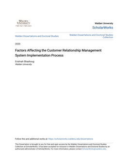 Factors Affecting the Customer Relationship Management System Implementation Process