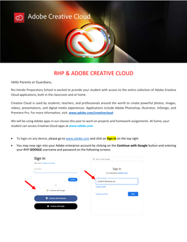 Rhp & Adobe Creative Cloud