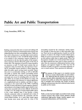 Public Art and Public Transportation