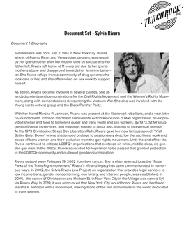 Document Set - Sylvia Rivera