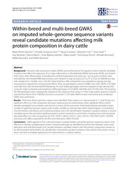 Within-Breed and Multi-Breed GWAS on Imputed Whole-Genome Sequence Variants Reveal Candidate Mutations Affecting Milk Protein Co