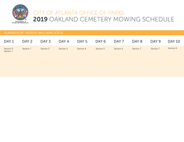 2019 Parks Mowing Schedules