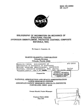 Hydrogen Embrittlement, Protective Coatings, Composite Materials, Nde)