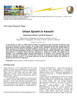 Urban Sprawl in Karachi