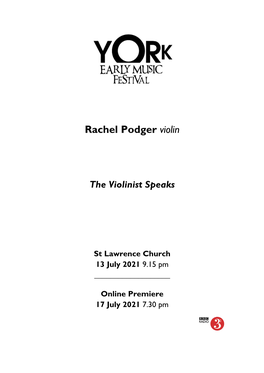 Rachel Podger Violin