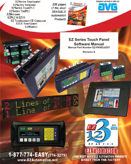 EZ Series Touch Panel Software Manual Manual Part Number EZ-PANELEDIT Revision a the Most Sensible Automation Products Direct from the Factory