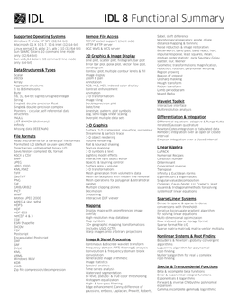 IDL 8 Functional Summary