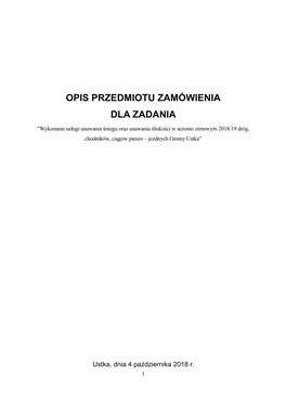 Opis Przedmiotu Zamówienia Dla Zadania