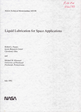 Liquid Lubrication for Space Applications