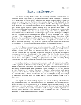 Impact Study Identifies Construction and Operation Issues Associated with Development of the Carlin Alignment, a Proposed U.S