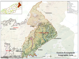 CALDWELL BURKE AVERY WATAUGA YANCEY MITCHELL MCDOWELL BUNCOMBE Eastern Escarpment Bald Mtns Black Mtns