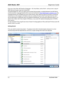 AGK Meets .NET Beginners Guide
