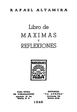 Libro De MÁXIMAS Y REFLEXIONES