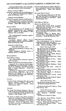 Io24 SUPPLEMENT to the LONDON GAZETTE, 13 FEBRUARY, 1915