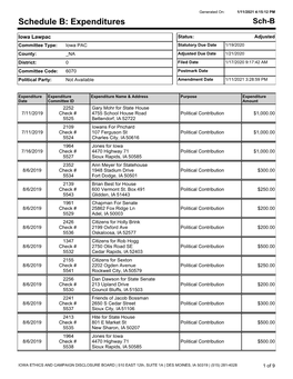 Expenditures Sch-B