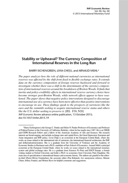 The Currency Composition of International Reserves in the Long Run