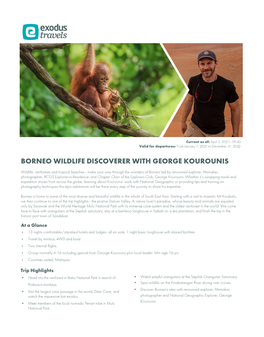 Borneo Wildlife Discoverer with George Kourounis
