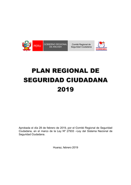 Plan Regional De Seguridad Ciudadana 2019