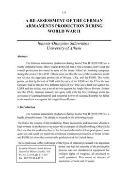 A Re-Assessment of the German Armaments Production During World War Ii