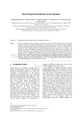 Plant Polyprenol Reductase in the Database