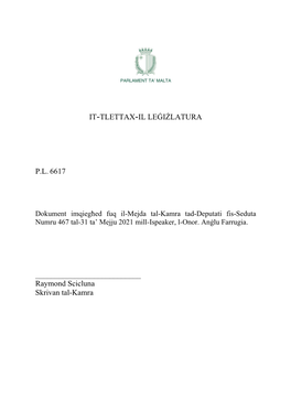 It-Tlettax-Il Leġiżlatura Pl 6617