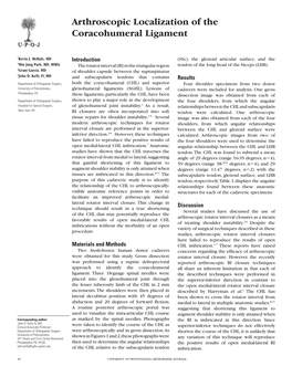 Arthroscopic Localization of the Coracohumeral Ligament