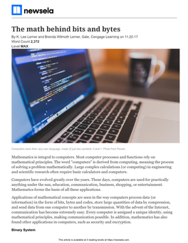 The Math Behind Bits and Bytes by K