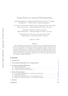 Gauge Theory by Canonical Transformations