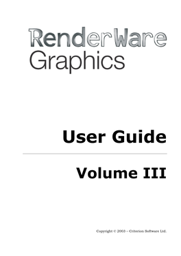 User Guide Volume