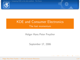 KDE and Consumer Electronics the Lost Momentum