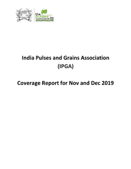 India Pulses and Grains Association (IPGA) Coverage Report for Nov
