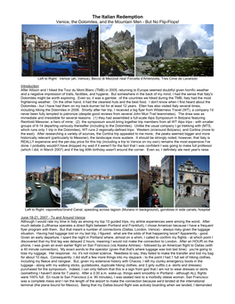 The Italian Redemption Venice, the Dolomites, and the Mountain Men - but No Flip-Flops!