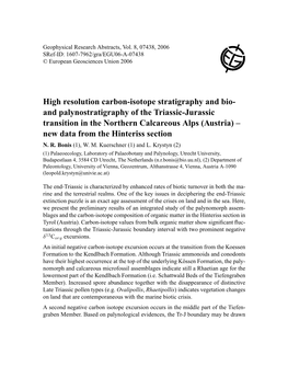 High Resolution Carbon-Isotope Stratigraphy And