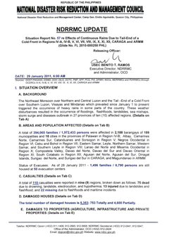 NDRRMC Update Sitrep No. 57 Flooding & Landslides 28 Jan2011