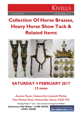 Collection of Horse Brasses, Heavy Horse Show Tack & Related Items